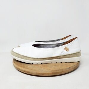 Verbenas Noelia Shoes Womens 39 White Leather Ballet Flat Comfort Loafer Spain